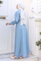 Vêtements hijab BLEU ROBE EN DENIM DE COTON T 8676