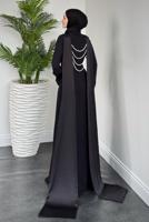 Vêtements hijab NOIR ROBE DE SOIRÉE À DÉTAILS DE PERLES T 8916
