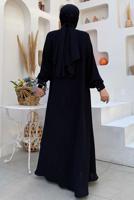 Tesettür giyim SİYAH TAŞ DETAYLI ABİYE ELBİSE T 9783