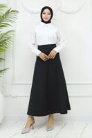 Tesettür giyim SİYAH ÇAN ETEK T 212