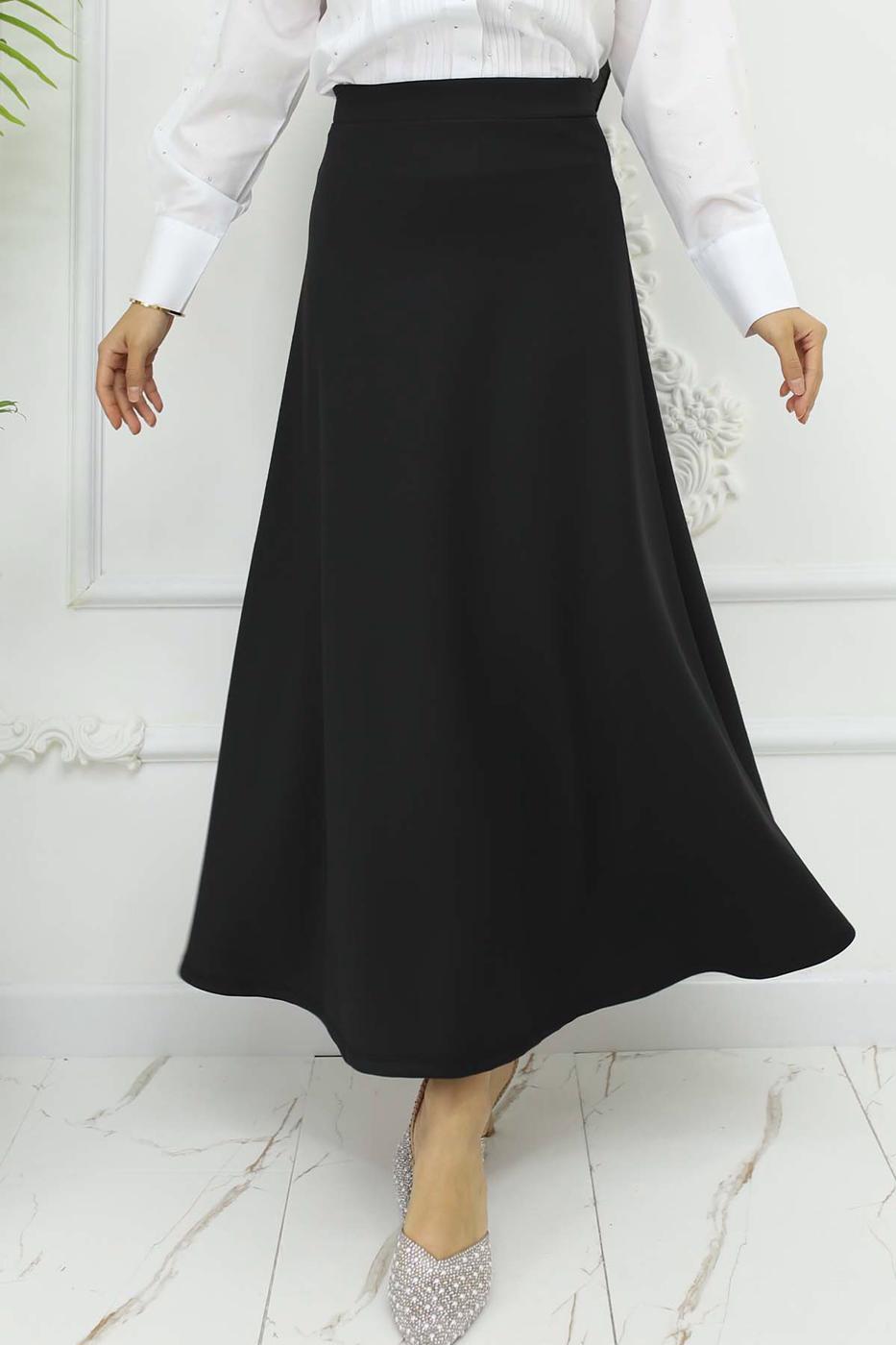 Tesettür giyim SİYAH ÇAN ETEK T 212