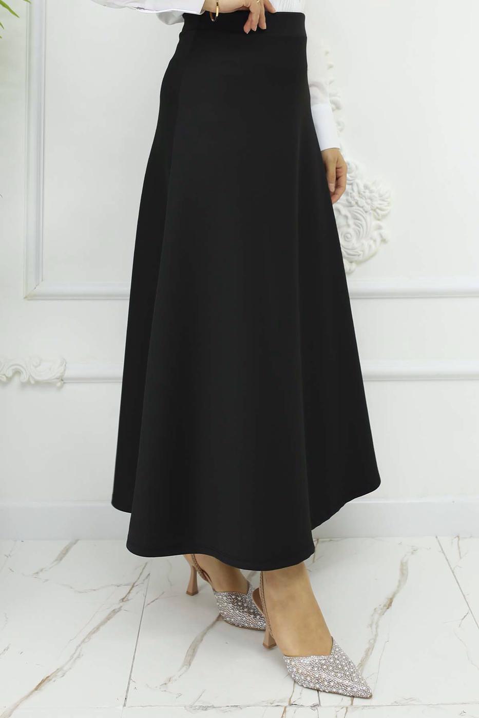 Tesettür giyim SİYAH ÇAN ETEK T 212