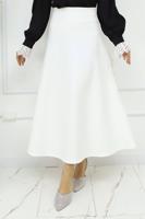 Tesettür giyim BEYAZ ÇAN ETEK T 212