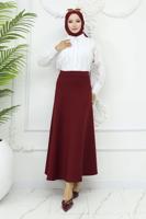 Tesettür giyim BORDO ÇAN ETEK T 212