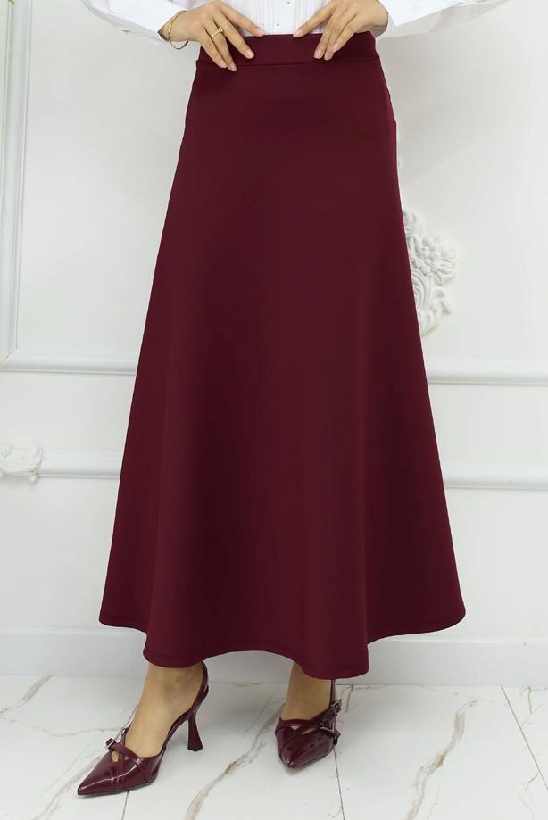 Tesettür giyim BORDO ÇAN ETEK T 212 - TRENDTESETTÜR