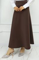 Tesettür giyim KAHVE ÇAN ETEK T 212