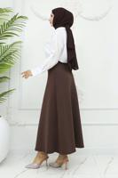 Tesettür giyim KAHVE ÇAN ETEK T 212