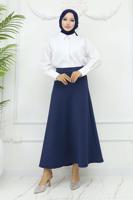 Tesettür giyim LACİVERT ÇAN ETEK T 212