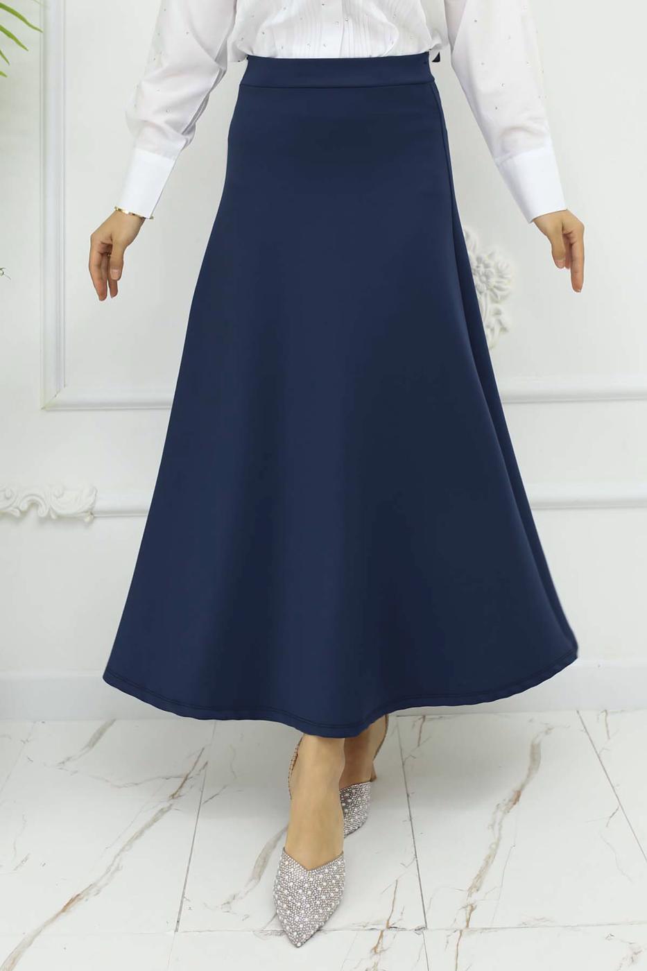 Tesettür giyim LACİVERT ÇAN ETEK T 212