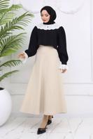 Tesettür giyim BEJ ÇAN ETEK T 212