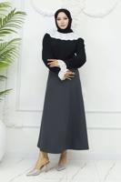 Tesettür giyim GRİ ÇAN ETEK T 212