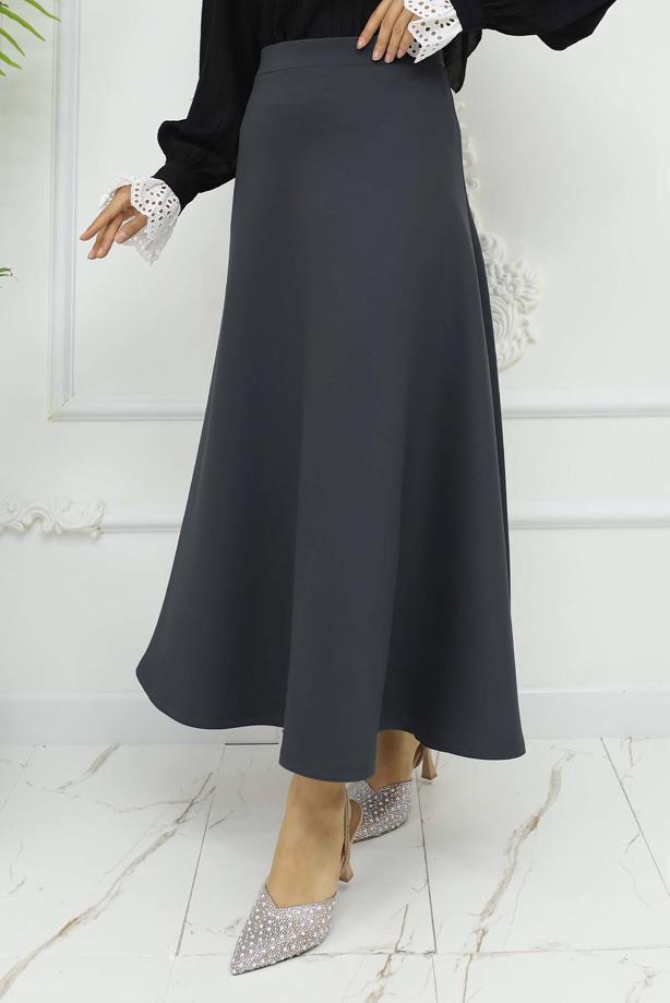 Tesettür giyim GRİ ÇAN ETEK T 212 - TRENDTESETTÜR