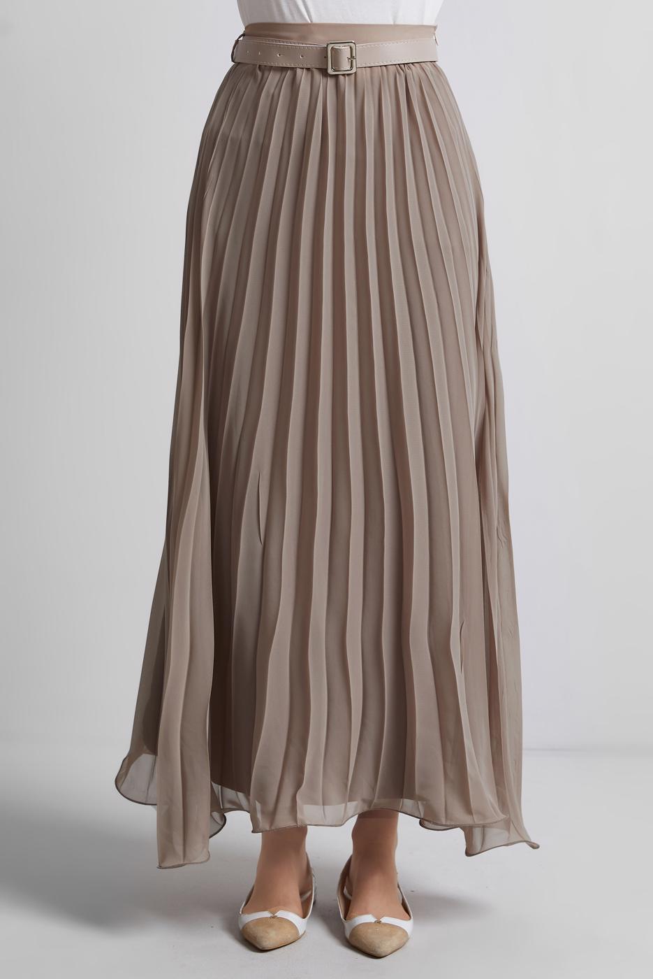 Vêtements hijab BEIGE JUPE PLISSÉE CEINTURÉE T 2026