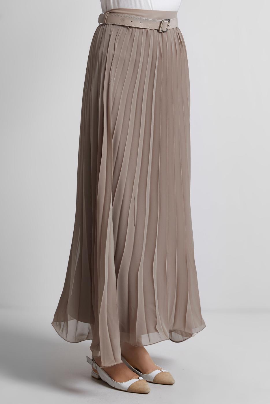 Vêtements hijab BEIGE JUPE PLISSÉE CEINTURÉE T 2026