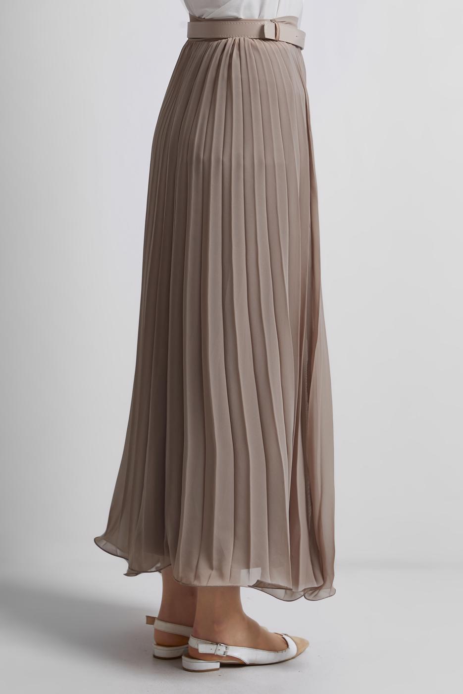 Vêtements hijab BEIGE JUPE PLISSÉE CEINTURÉE T 2026