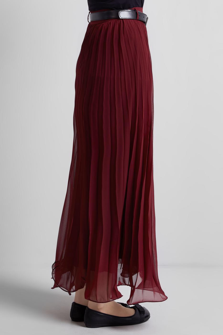 Vêtements hijab ROUGE BORDEAUX JUPE PLISSÉE CEINTURÉE T 2026