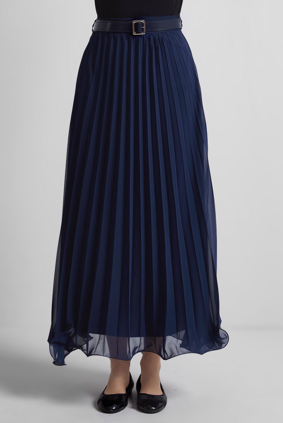 Vêtements hijab BLEU MARINE JUPE PLISSÉE CEINTURÉE T 2026