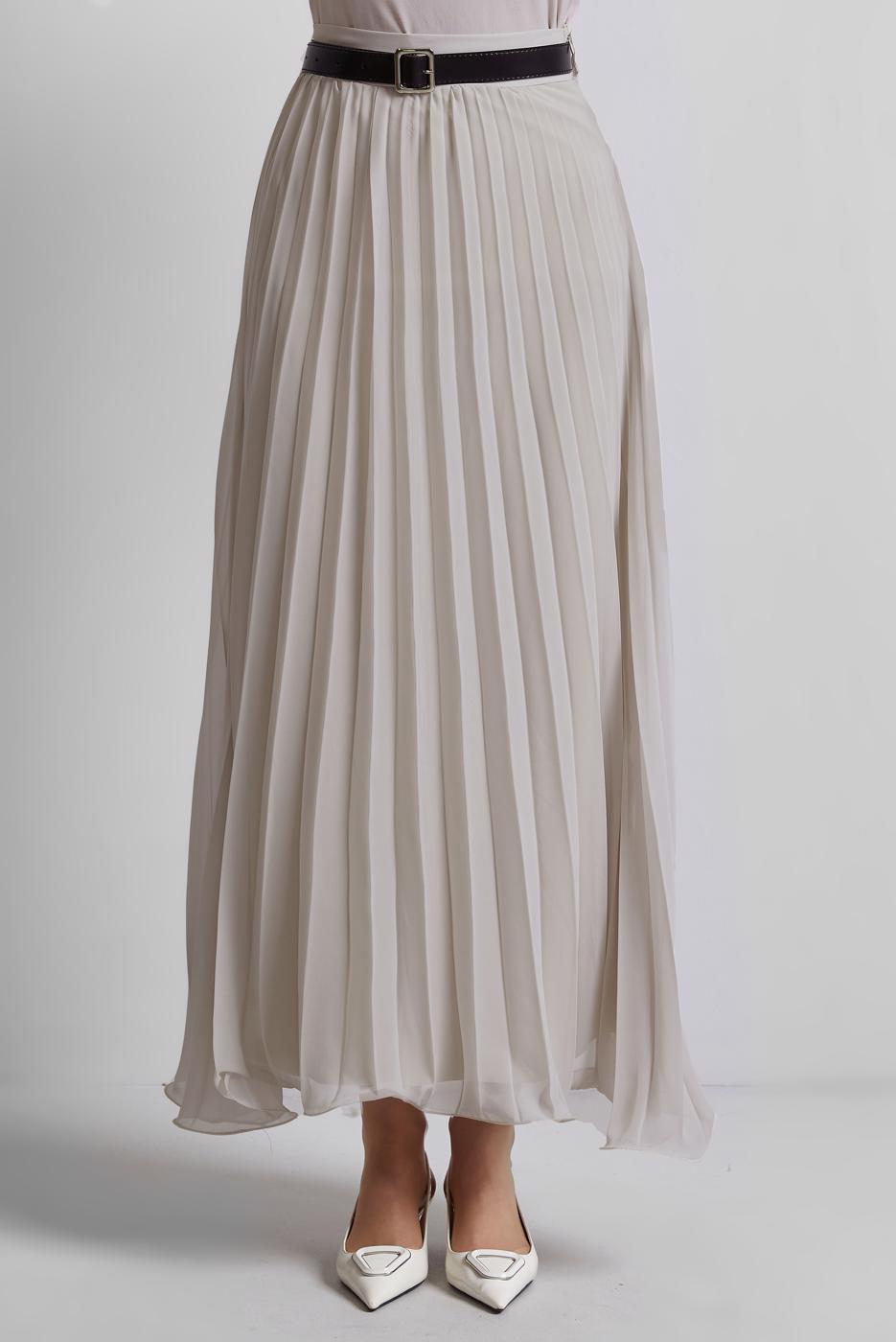 Vêtements hijab BEIGE JUPE PLISSÉE CEINTURÉE T 2026