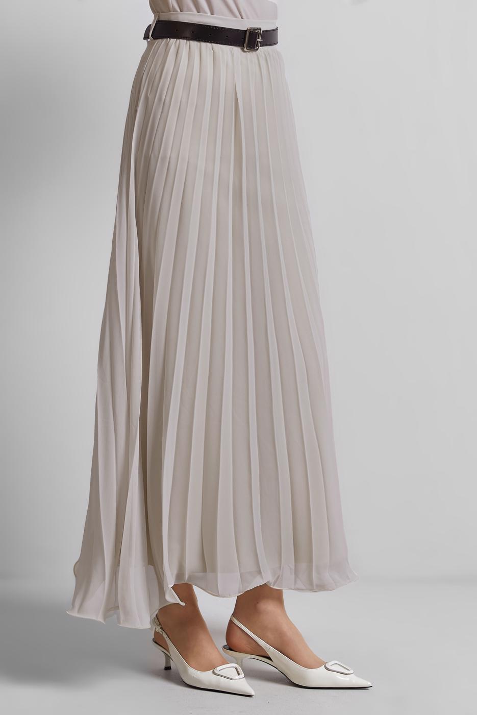 Vêtements hijab BEIGE JUPE PLISSÉE CEINTURÉE T 2026