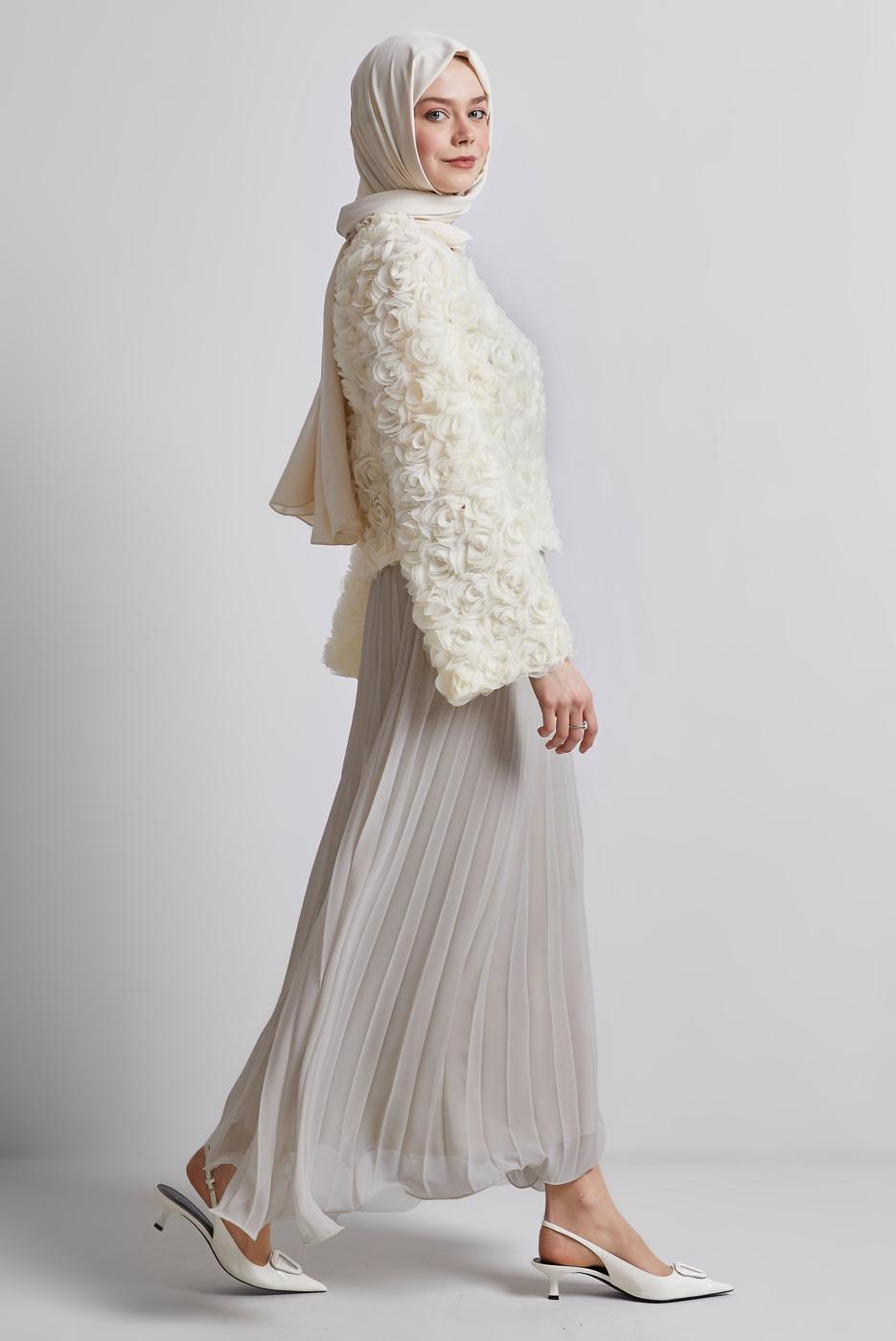 Vêtements hijab BEIGE JUPE PLISSÉE CEINTURÉE T 2026