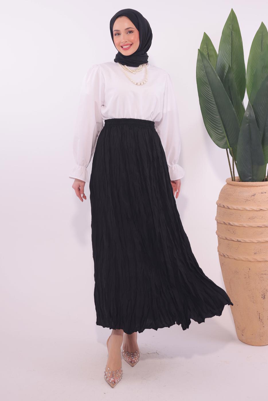 Vêtements hijab NOIR JUPE LONGUE T 2184