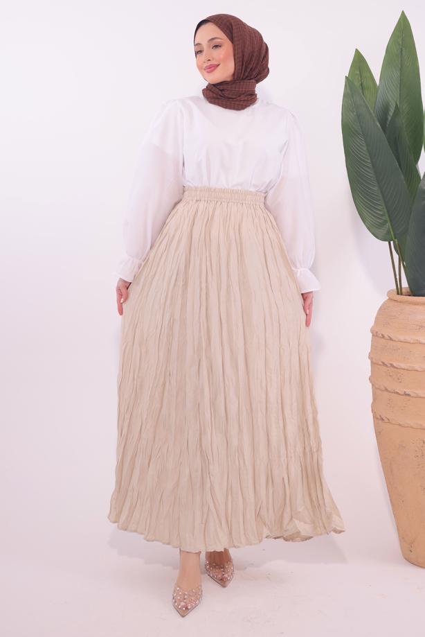 Vêtements hijab BEIGE JUPE LONGUE T 2184 - TRENDTESETTÜR