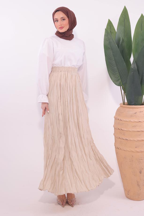 Vêtements hijab BEIGE JUPE LONGUE T 2184 - TRENDTESETTÜR