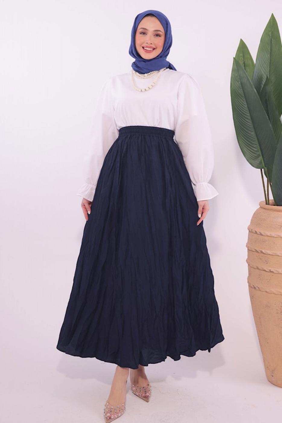 Vêtements hijab BLEU MARINE JUPE LONGUE T 2184