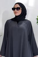 Tesettür giyim GRİ SALAŞ FERACE T 02007