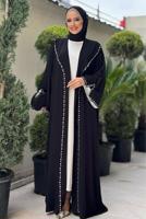 Tesettür giyim SİYAH TAŞ DETAYLI ABAYA T 70007