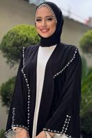 Tesettür giyim SİYAH TAŞ DETAYLI ABAYA T 70007
