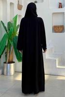 Tesettür giyim SİYAH TAŞ DETAYLI FERACE T 8193