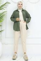 Vêtements hijab BEIGE PANTALON EN LIN CEINTURÉ T 0666
