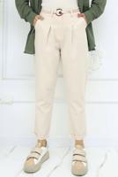 Vêtements hijab BEIGE PANTALON EN LIN CEINTURÉ T 0666