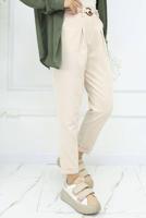 Vêtements hijab BEIGE PANTALON EN LIN CEINTURÉ T 0666
