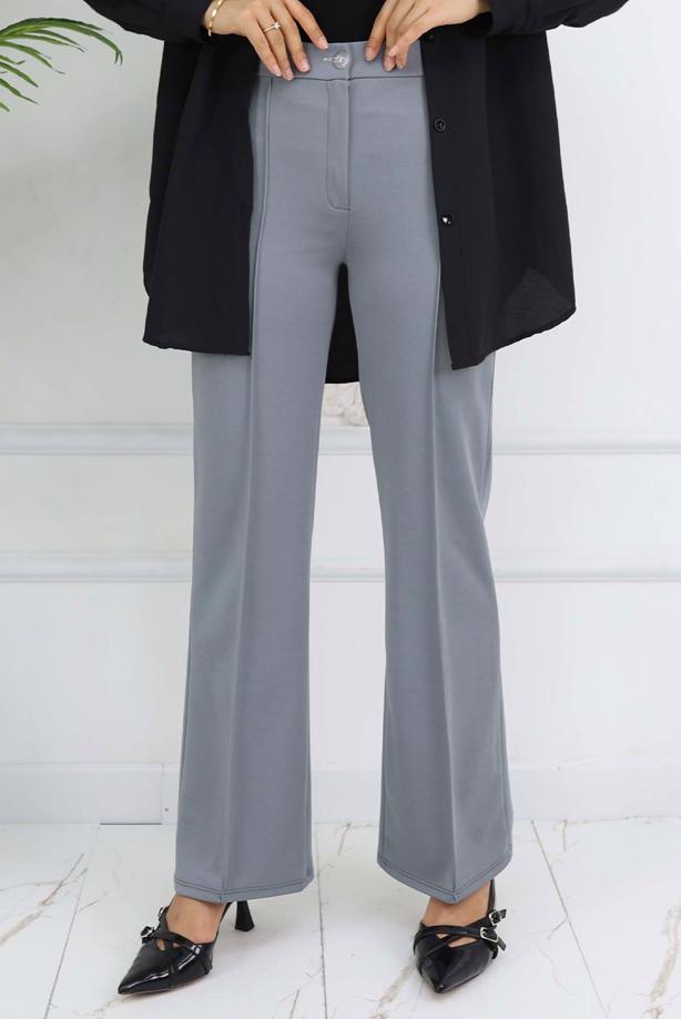 Hijab clothing GREY PALAZZO PANTS T 3403 - TRENDTESETTÜR