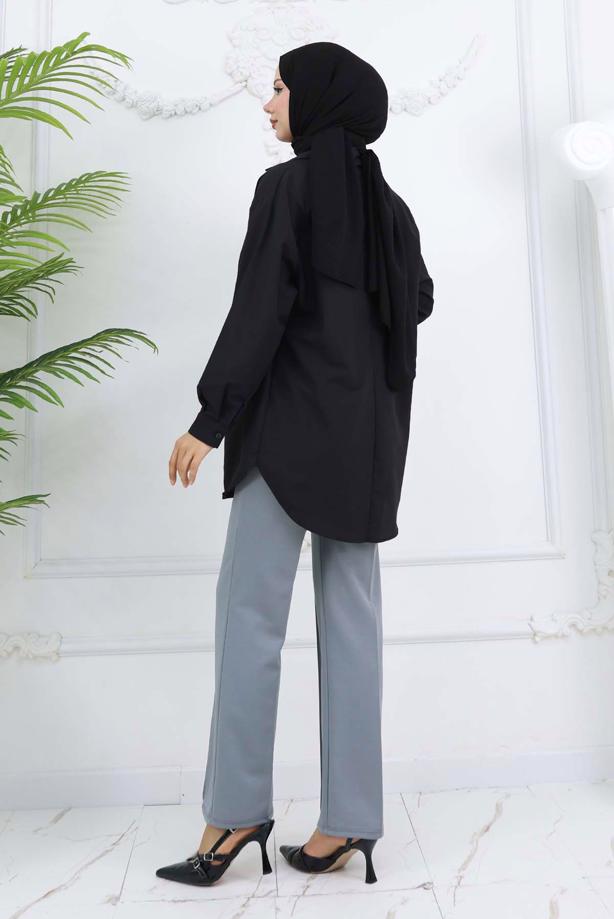 Hijab clothing GREY PALAZZO PANTS T 3403 - TRENDTESETTÜR