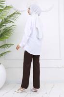 Tesettür giyim KAHVE PALAZZO PANTOLON T 3403