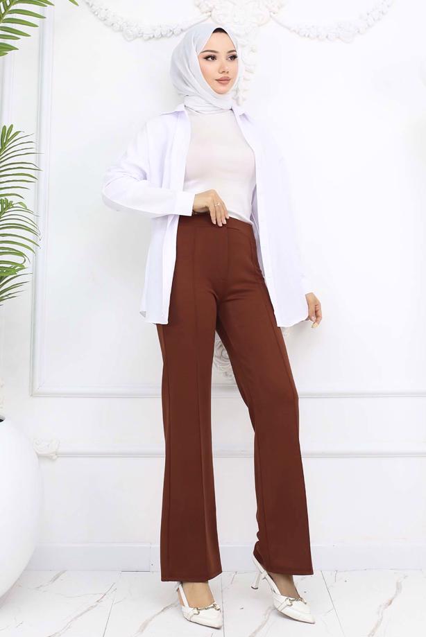 Tesettür giyim TABA PALAZZO PANTOLON T 3403 - TRENDTESETTÜR
