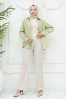 Tesettür giyim BEJ PALAZZO PANTOLON T 3403