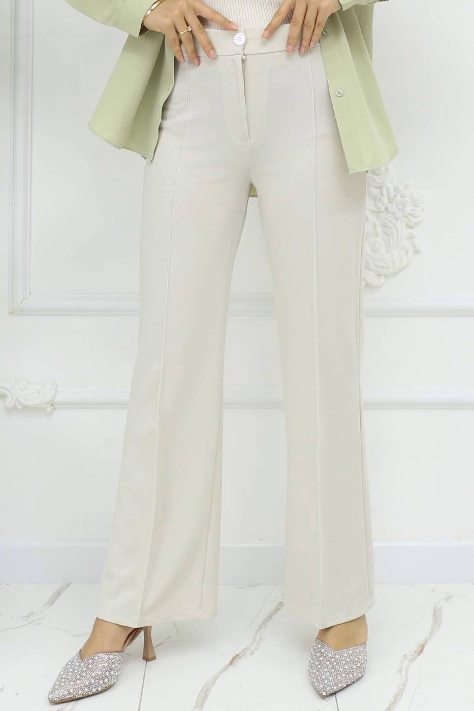 Tesettür giyim BEJ PALAZZO PANTOLON T 3403