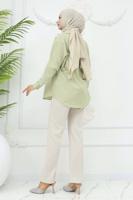 Tesettür giyim BEJ PALAZZO PANTOLON T 3403
