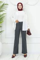 Tesettür giyim GRİ PALAZZO PANTOLON T 3403