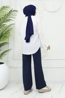 Vêtements hijab BLEU MARINE PANTALON PALAZZO EN COTON T 4403