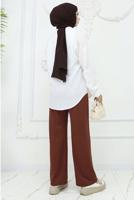 Tesettür giyim TABA PAMUKLU PALAZZO PANTOLON T 4403