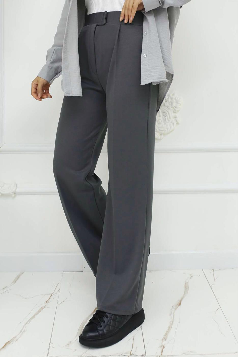 Hijab clothing GREY COTTON PALAZZO TROUSERS T 4403