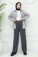 Hijab clothing GREY COTTON PALAZZO TROUSERS T 4403