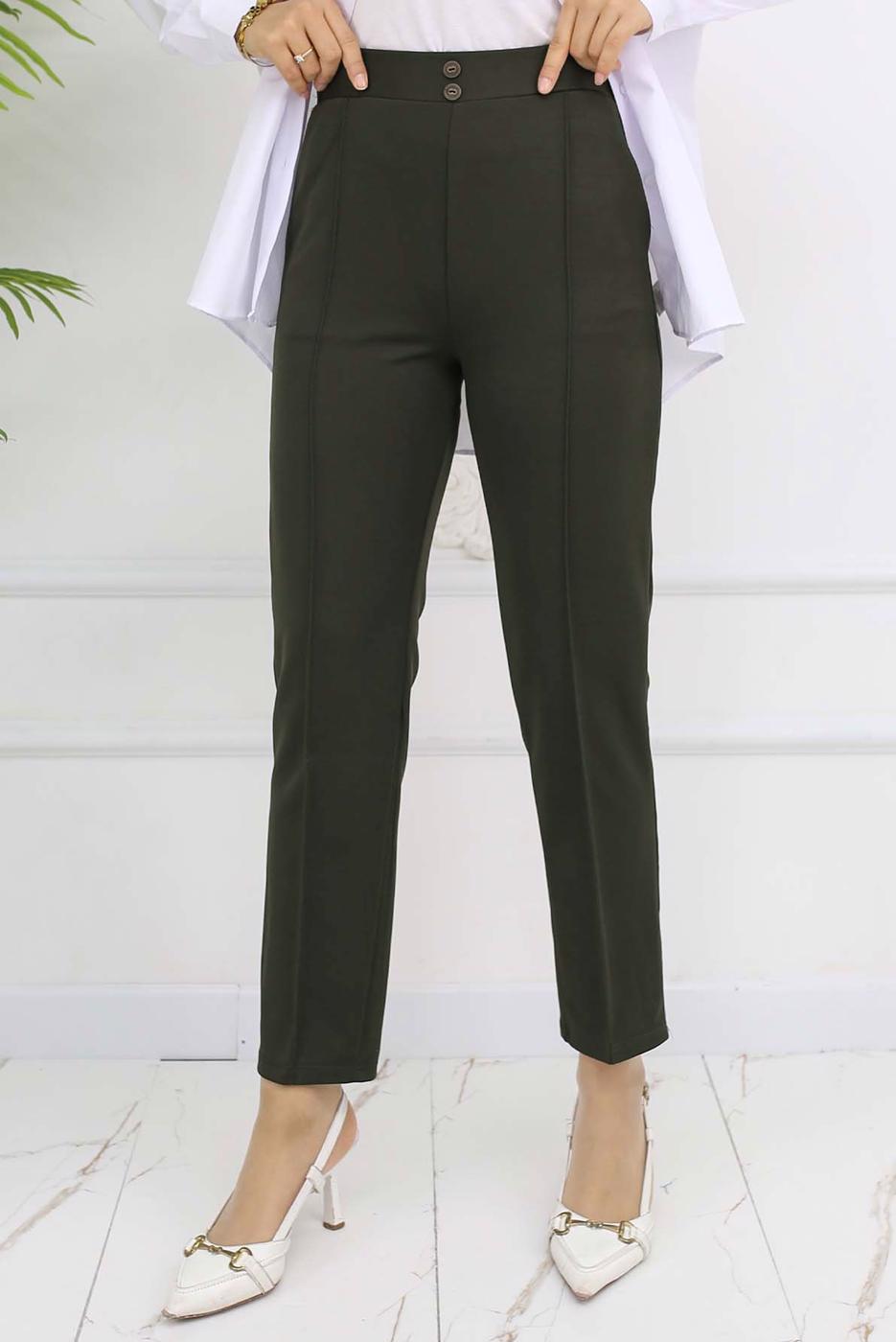 Hijab clothing KHAKI SKINNY LEG PANTS T 5403