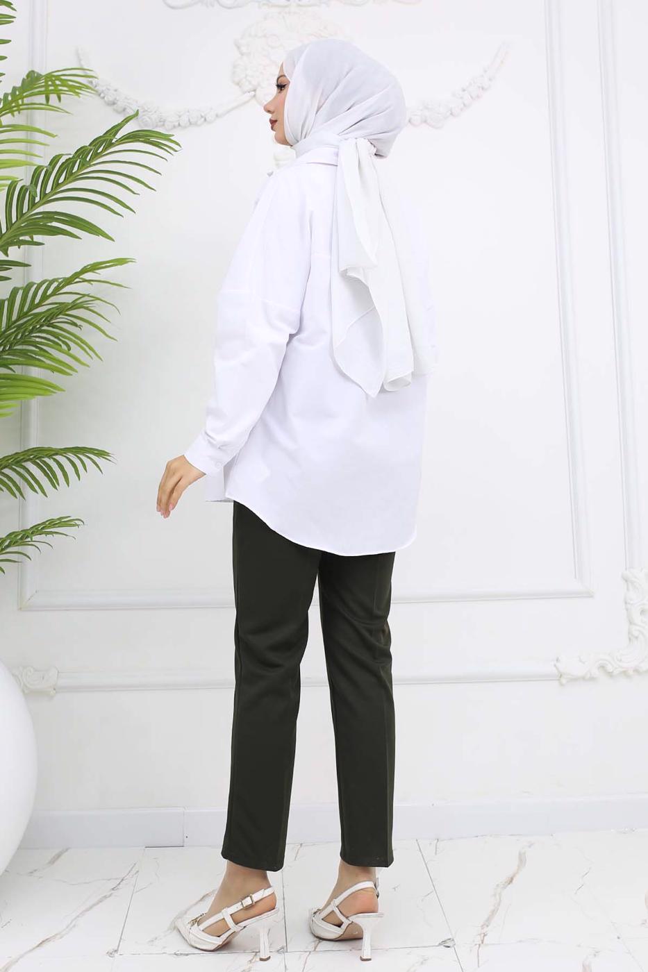 Hijab clothing KHAKI SKINNY LEG PANTS T 5403
