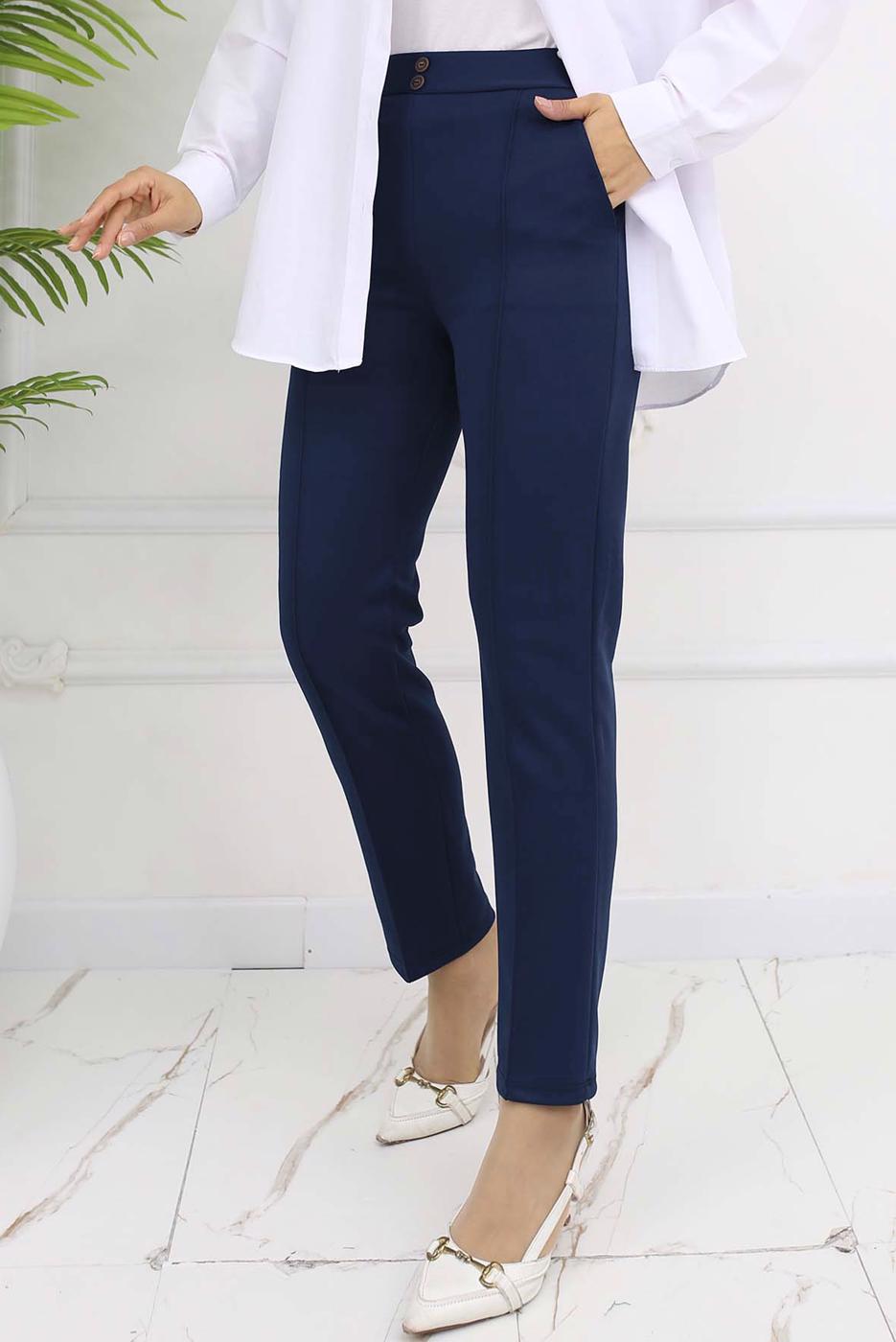 Hijab clothing NAVY BLUE SKINNY LEG PANTS T 5403